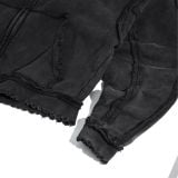  GWYN RAW EDGE BLACK HOODIE ZIP 