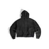  GWYN RAW EDGE BLACK HOODIE ZIP 