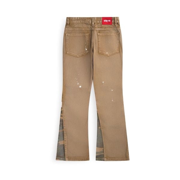  GWYN DOUBLE KNEE FLARE JEANS/ TAN 