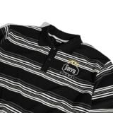  GWYN LONG SLEEVE STRIPED POLO SHIRT/ BLACK 