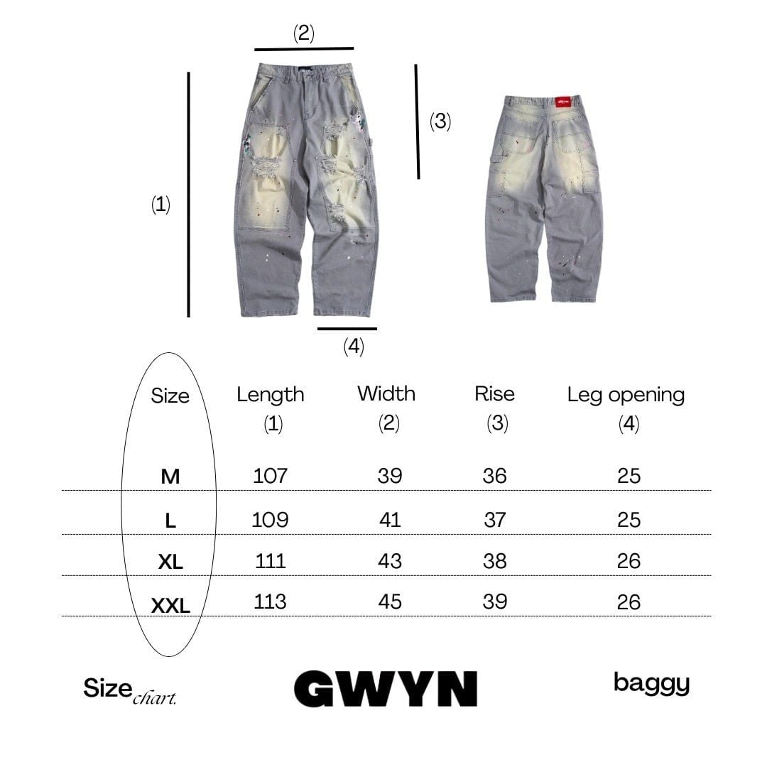  GWYN STATIC DISTRESSED BAGGY JEANS 