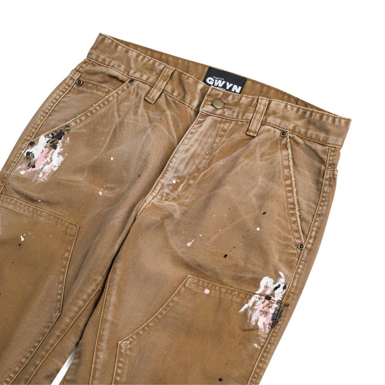  GWYN DOUBLE KNEE FLARE JEANS/ TAN 