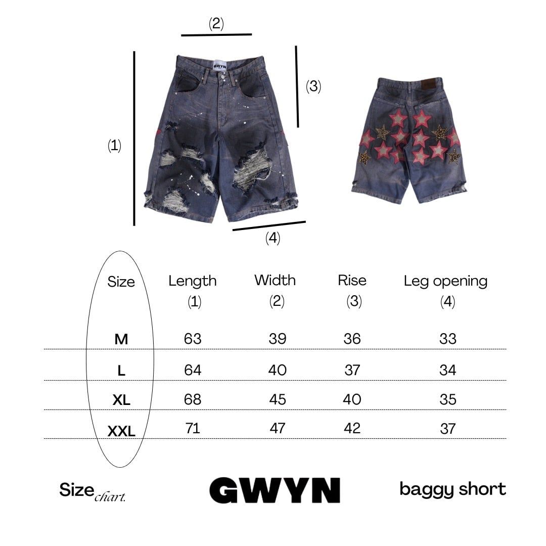  GWYN STAR CUT BAGGY SHORT 