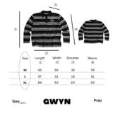  GWYN LONG SLEEVE STRIPED POLO SHIRT/ BLACK 