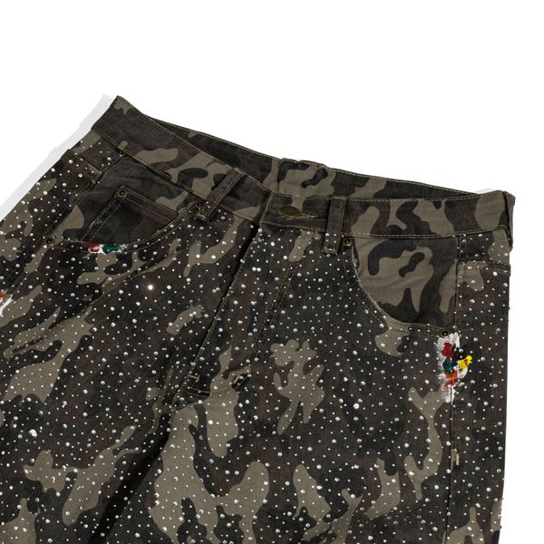  GWYN BAGGY SHORTS CAMO DIAMOND RHINESTONE 