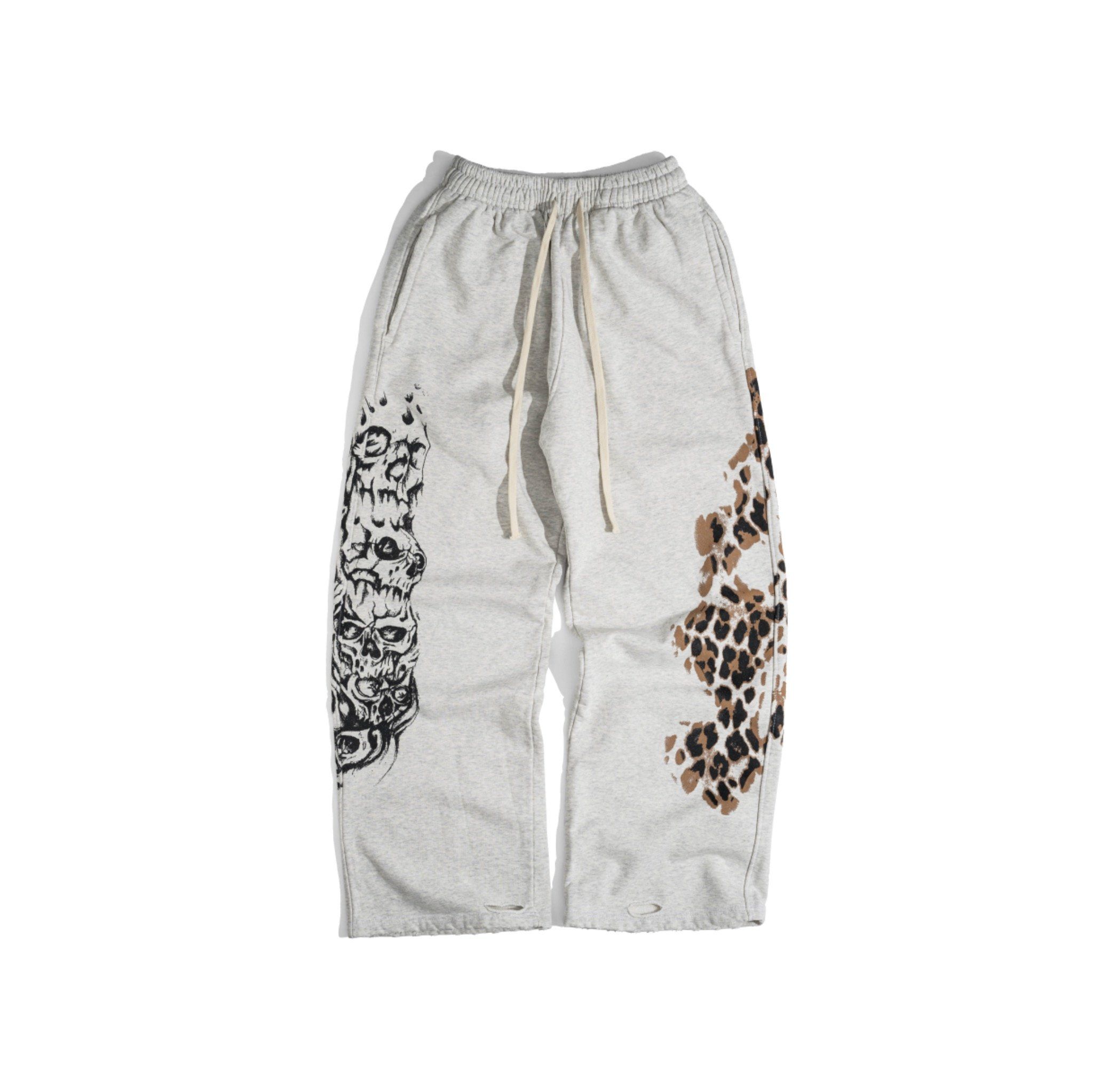  GWYN BONE LEOPARD WIDE-LED SWEATPANTS 