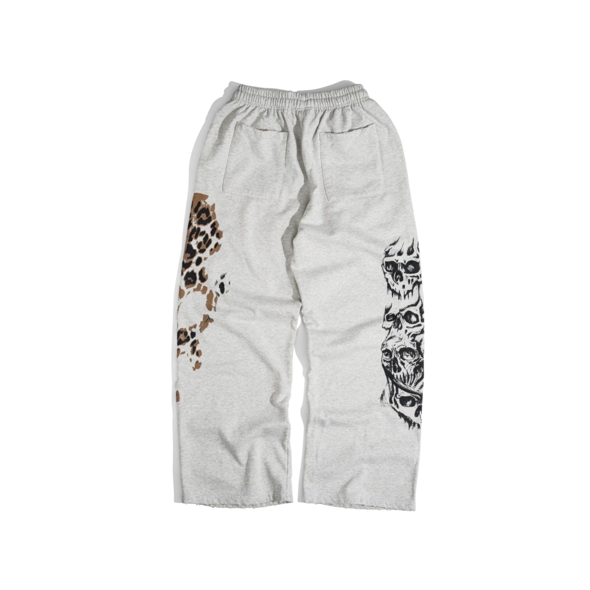  GWYN BONE LEOPARD WIDE-LED SWEATPANTS 