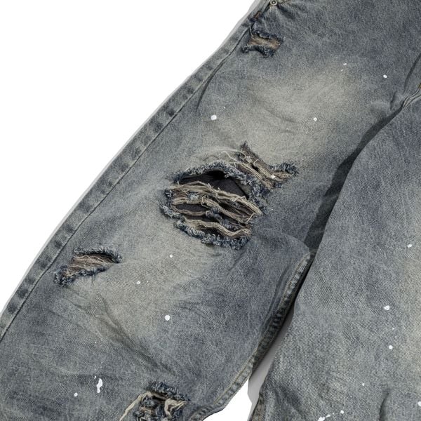  GWYN RIPPED BAGGY JEANS/ WASHED BLUE 