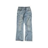  GWYN DOUBLE KNEE FLARE JEANS/ WASHED BLUE 