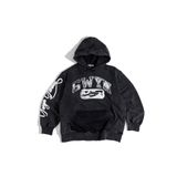  GWYN WASH LOGO HOODIE/ BLACK 