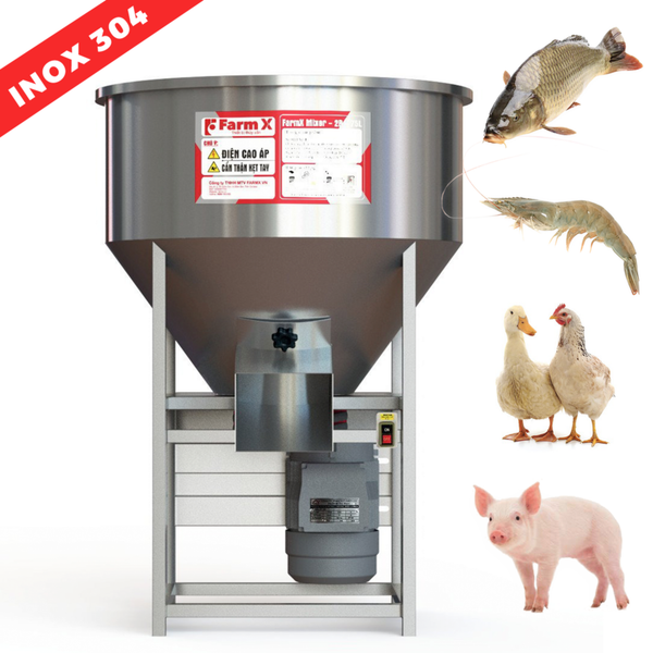 Máy trộn thức ăn chăn nuôi 75L - Chất liệu inox 304