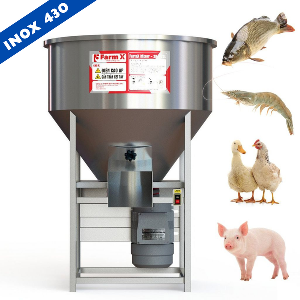 Máy trộn thức ăn chăn nuôi 75L - Chất liệu inox 430