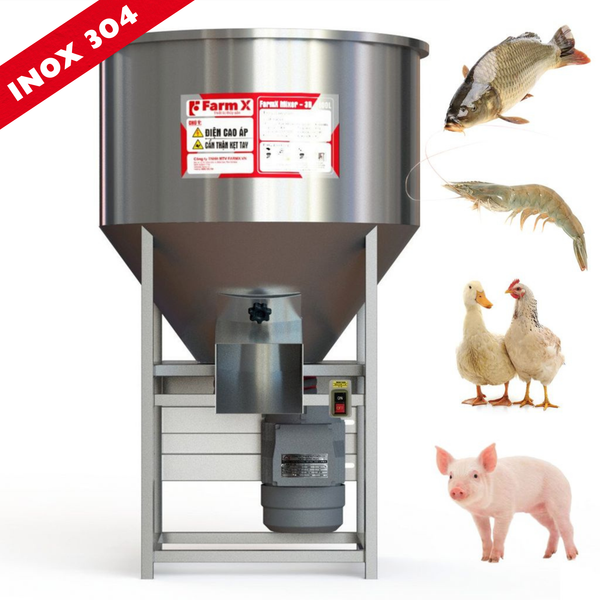Máy trộn thức ăn nuôi tôm 100L - Chất liệu inox 304