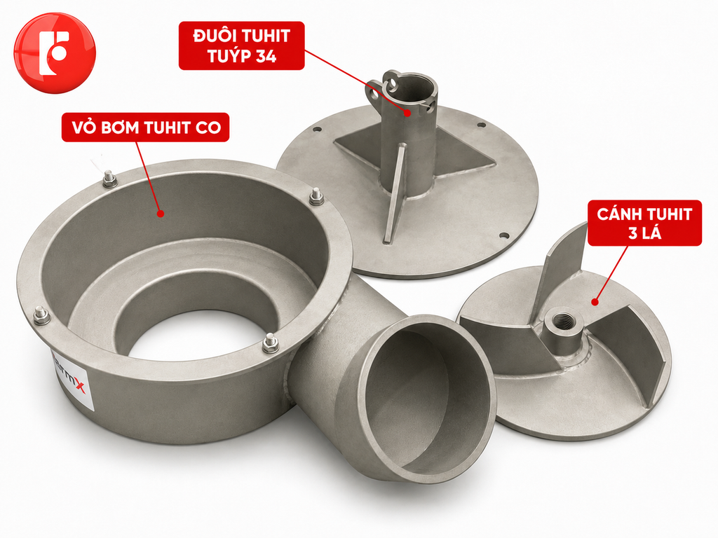 BƠM TUHIT CO ỐNG 1 TẤC - CHẤT LIỆU INOX304 ĐÚC