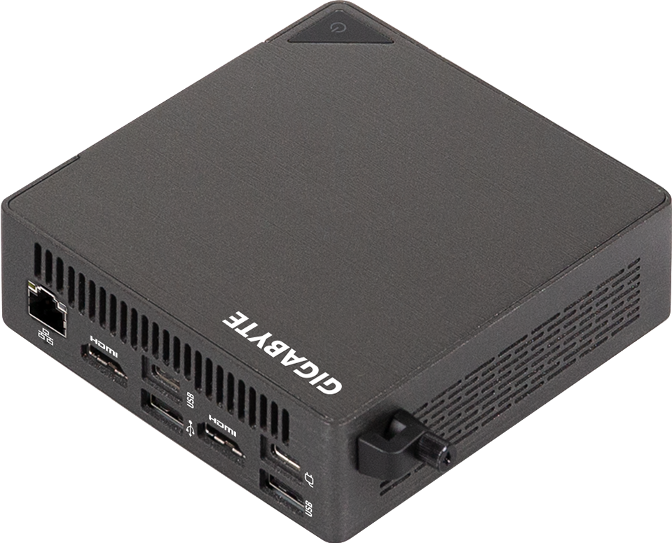 (mPC) GIGABYTE BRIX (GB-BRU7-255H) Ultra7 255H/2xD5-6400/2xNVMe/2xHDMI/1xUSB4/WF7/BT/1xLAN/VESA/nOS/ĐEN