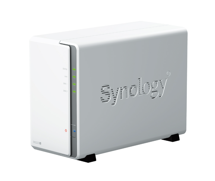Bộ lưu trữ mạng Synology DS223j - 2-bay DiskStation, Quad Core, 1GB RAM, 1 x 1GbE RJ-45, 2Y WTY