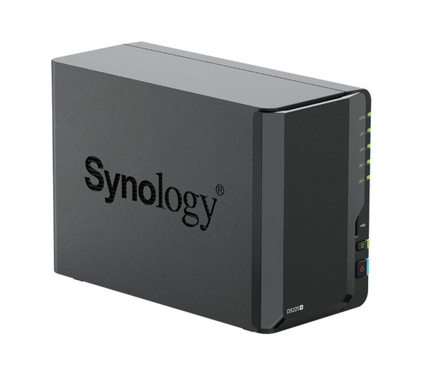  Bộ lưu trữ mạng Synology DS225+ 2-bay Plus series model with Intel Celeron J4125 quad-core, 2 GB non-ECC DDR4 SODIMM by default, Built-in 1 x 2.5GbE and 1 x 1GbE RJ-45 LAN port, 2Y WTY 