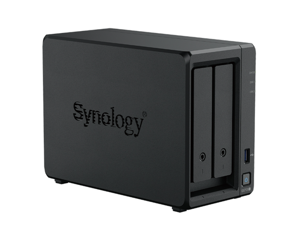  Bộ lưu trữ mạng Synology DS725+ 2-bay Plus series model (up to 7 bay) with AMD Ryzen R1600, 4 GB DDR4 ECC SODIMM, and is upgradeable to 32 GB,Built-in two M.2 NVMe slots and 1 x 2.5GbE and 1 x 1GbE RJ-45 LAN port, 3Y WTY 