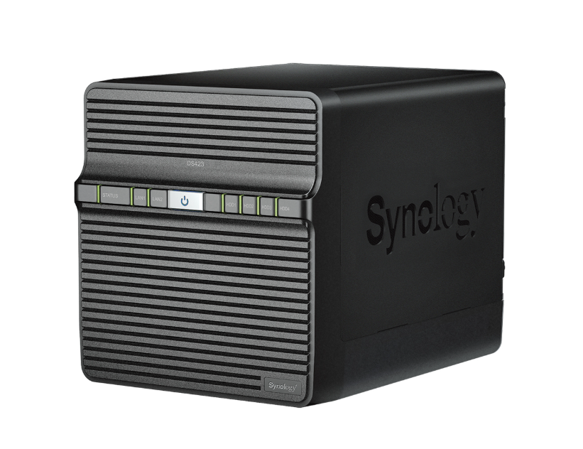 Bộ lưu trữ mạng Synology DS423 4-bay Value series Realtek RTD1619B quad-core processor, 2GB non-ECC DDR4 onboard (non-upgradable), 2 x 1GbE RJ-45, 2 x USB 3.2 ports, 2Y WTY