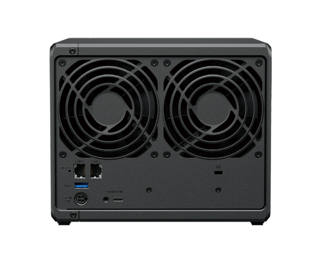 Bộ lưu trữ mạng Synology DS925+ 4-bay Plus series model (up to 9-bay), AMD Ryzen V1500B (4-core), 4 GB DDR4 SODIMM (up to 32 GB), Built-in two M.2 NVMe slots, Two built-in 2.5GbE RJ-45 ports, 3Y WTY