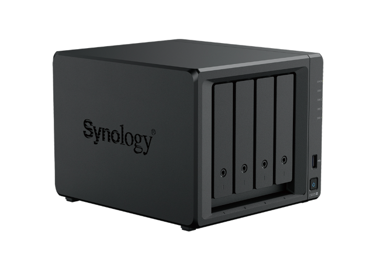 Bộ lưu trữ mạng Synology DS925+ 4-bay Plus series model (up to 9-bay), AMD Ryzen V1500B (4-core), 4 GB DDR4 SODIMM (up to 32 GB), Built-in two M.2 NVMe slots, Two built-in 2.5GbE RJ-45 ports, 3Y WTY