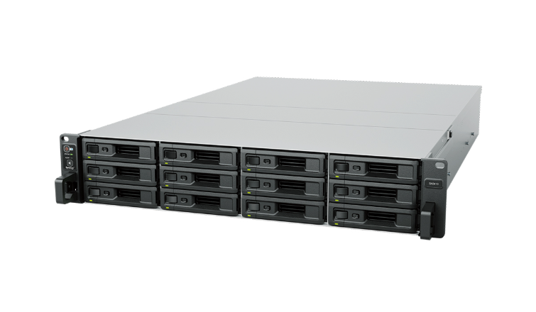 Bộ lưu trữ mạng Synology SA3410 12-bay RackStation (Supports up to 7 x RX1222sas expansion units), Xeon D-1541 CPU, 8-core 2.1 (base) / 2.7 (turbo) GHz, 16GB ECC RDIMM, expandable up to 128GB, 2 x 10GbE, Redundant power, SAS compatible, 5Y WTY