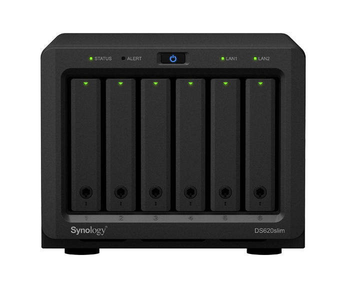 Bộ lưu trữ mạng Synology DS620slim 6-bay DiskStation, Dual Core 2.0 GHz (turbo to 2.5 GHz), 2GB RAM (up to 6GB), 2Y WTY