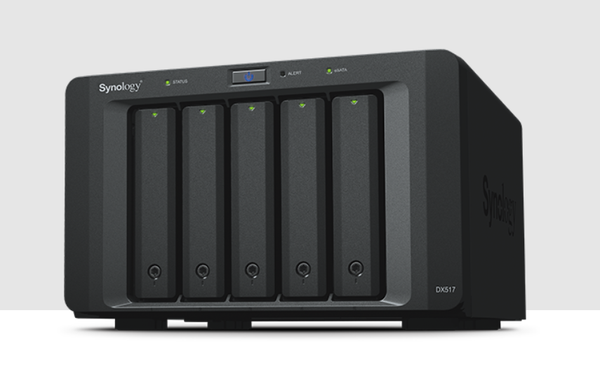  Bộ phận mở rộng Synology DX517 5-bay SATA expansion unit for DS1819+, DS1817+, DS1817, DS1815+, DS1618+, DS1517+, DS1517, DS1515+, DS1515, DS1019+, DS918+, DS916+, DS718+, DS716+, DS716+II, DVA3219, NVR1218, 3Y WTY 