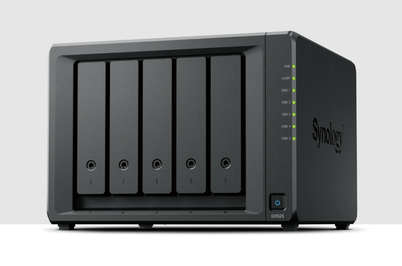 Bộ phận mở rộng Synology DX525 5-bay expansion units for desktop models, connect through a Type-C expansion cable, 3Y WTY