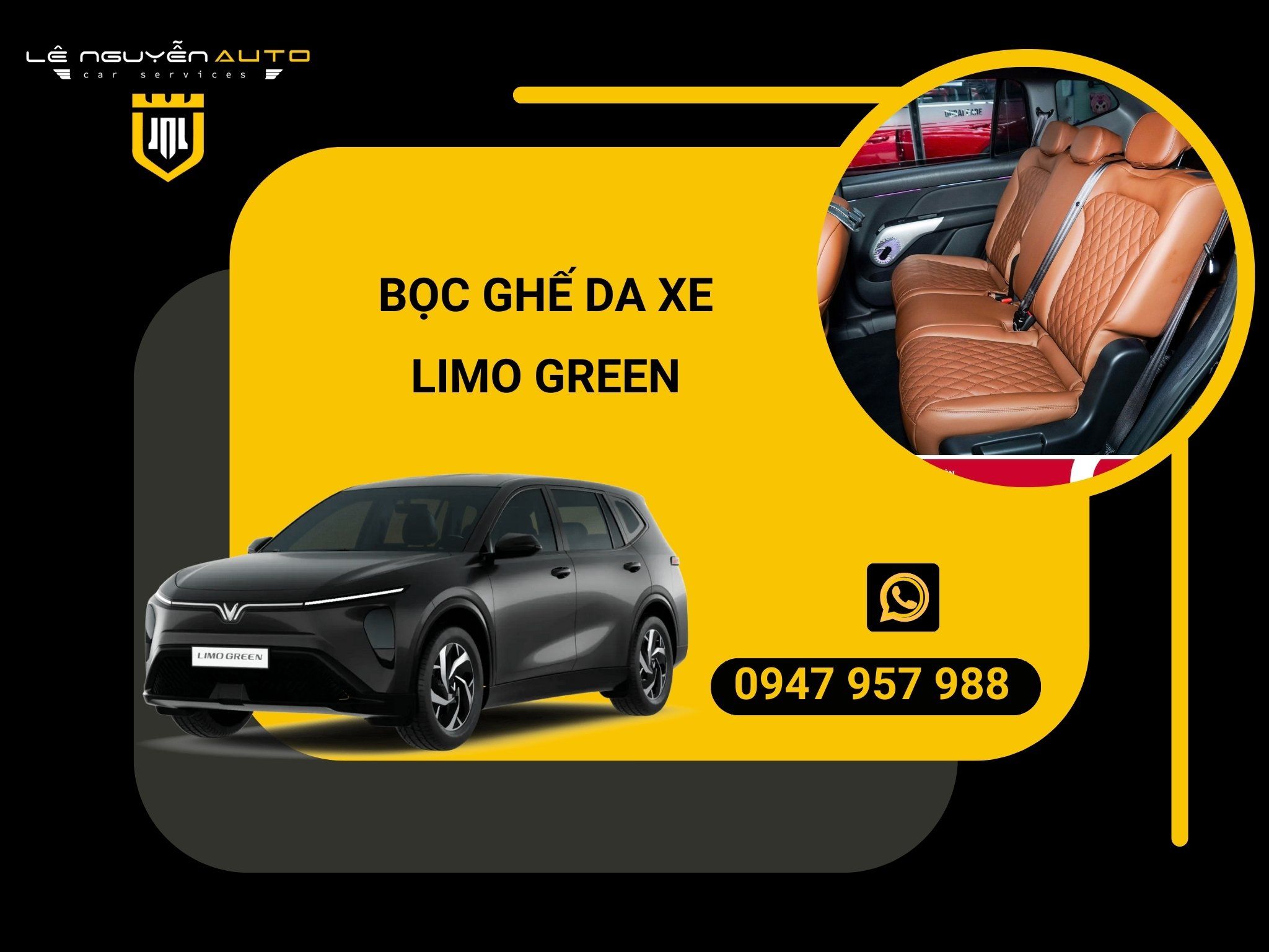  BỌC GHẾ DA XE LIMO GREEN 