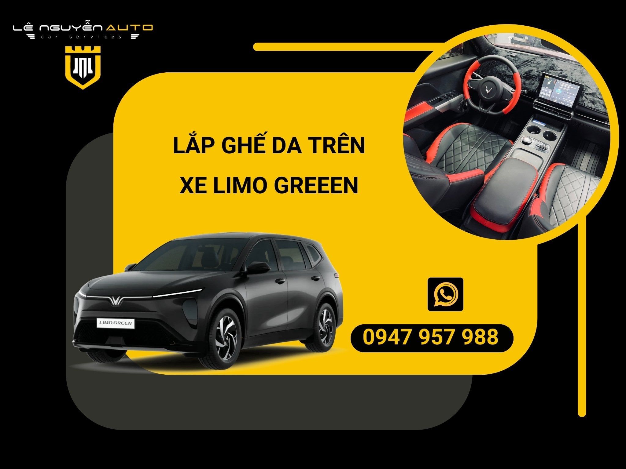  LẮP GHẾ DA TRÊN XE LIMO GREEEN 