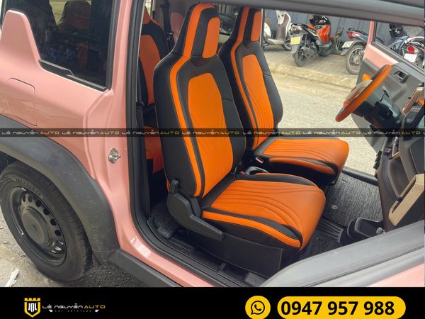  Bọc ghế da nappa cam đen cho VF3 