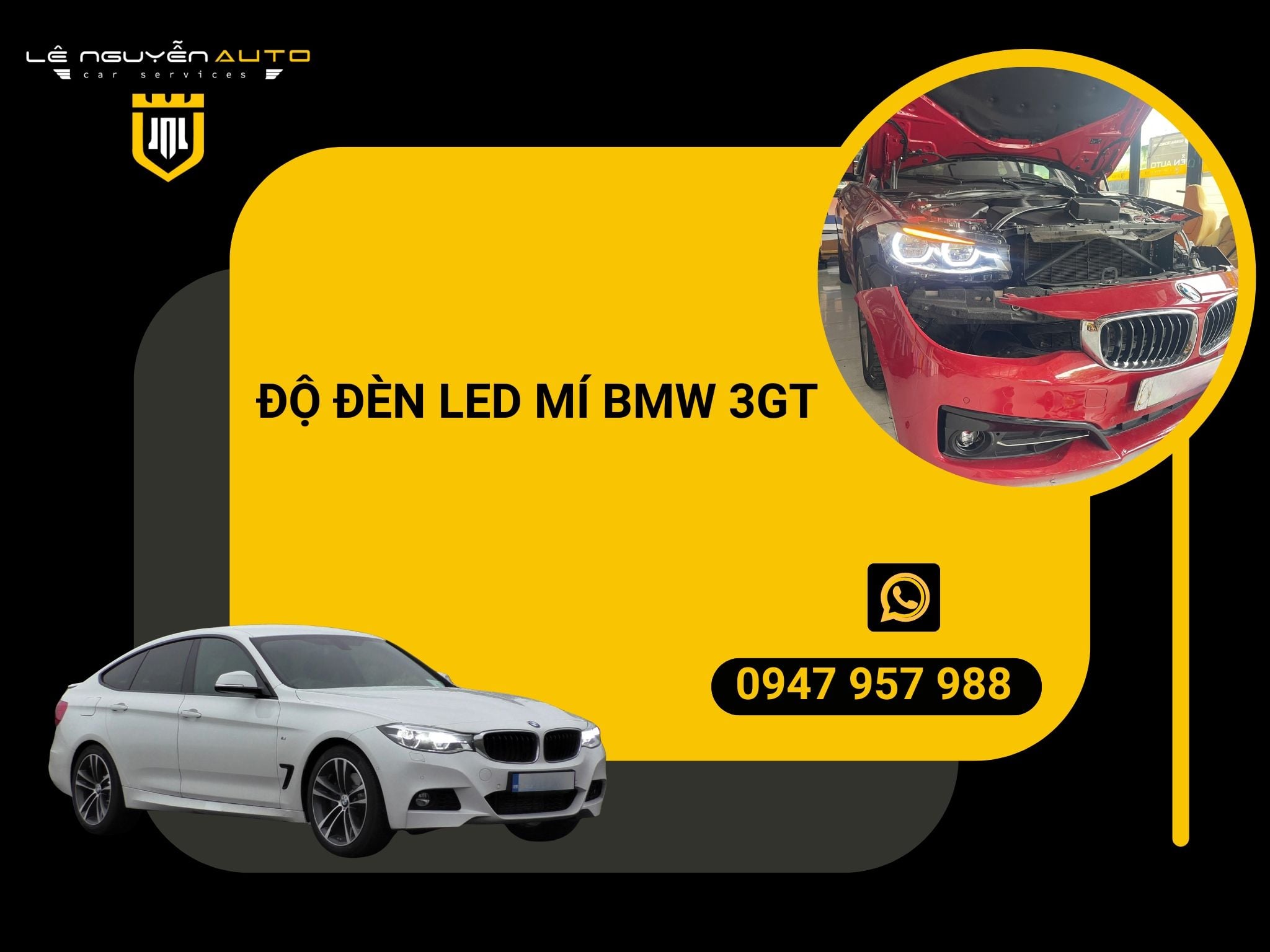  Độ đèn LED mí BMW 3GT 