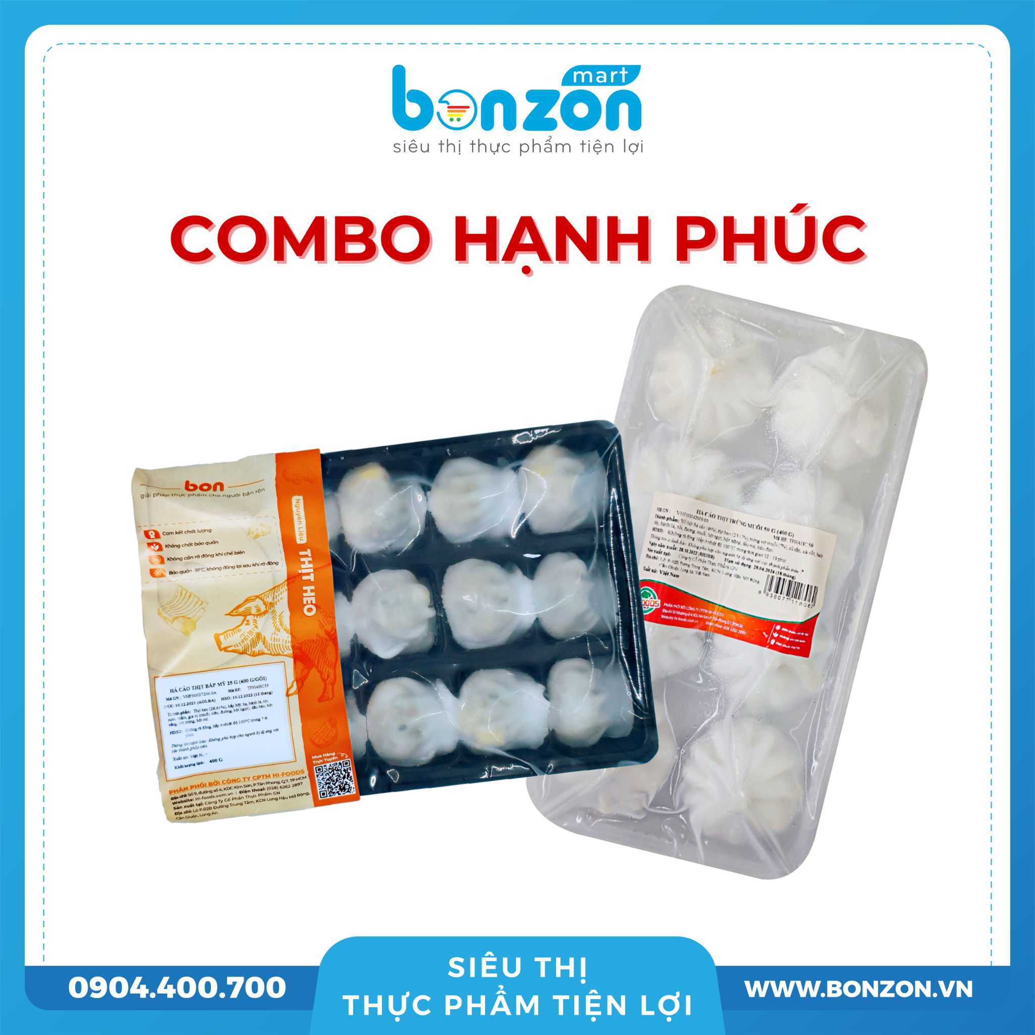 [COMBO HẠNH PHÚC] HÁ CẢO THỊT BẮP MỸ + HÁ CẢO THỊT TRỨNG MUỐI
