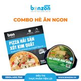 [COMBO HÈ ĂN NGON]  PIZZA HẢI SẢN XỐT KIM QUẤT BON + MÌ UDON RAU NẤM BAMBOO