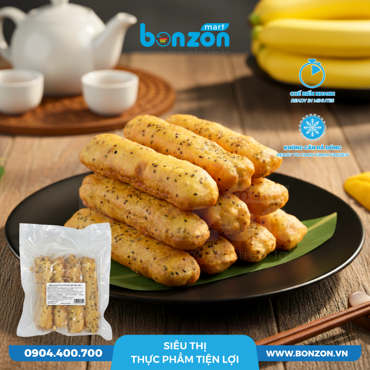 BÁNH CHUỐI CHIÊN MÈ ĐEN BẮP 100G (400G)