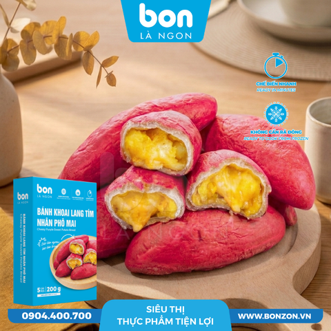 BÁNH KHOAI LANG TÍM NHÂN PHÔ MAI BON 40G (200G)