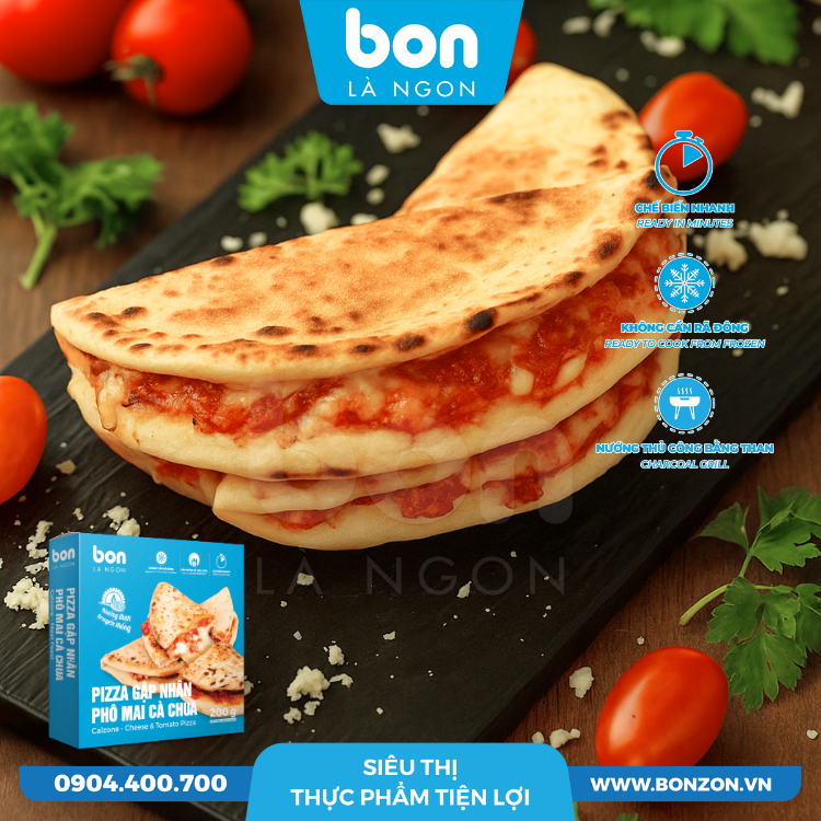 CALZONE - PIZZA GẬP NHÂN PHÔ MAI CÀ CHUA 100G (200G)