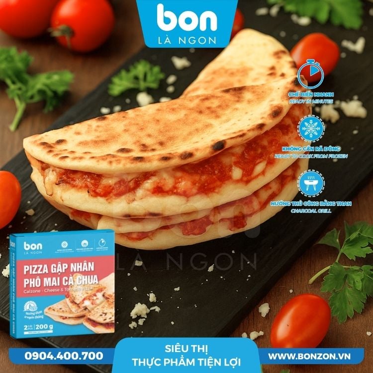 CALZONE - PIZZA GẬP NHÂN PHÔ MAI CÀ CHUA BON 100G (200G)