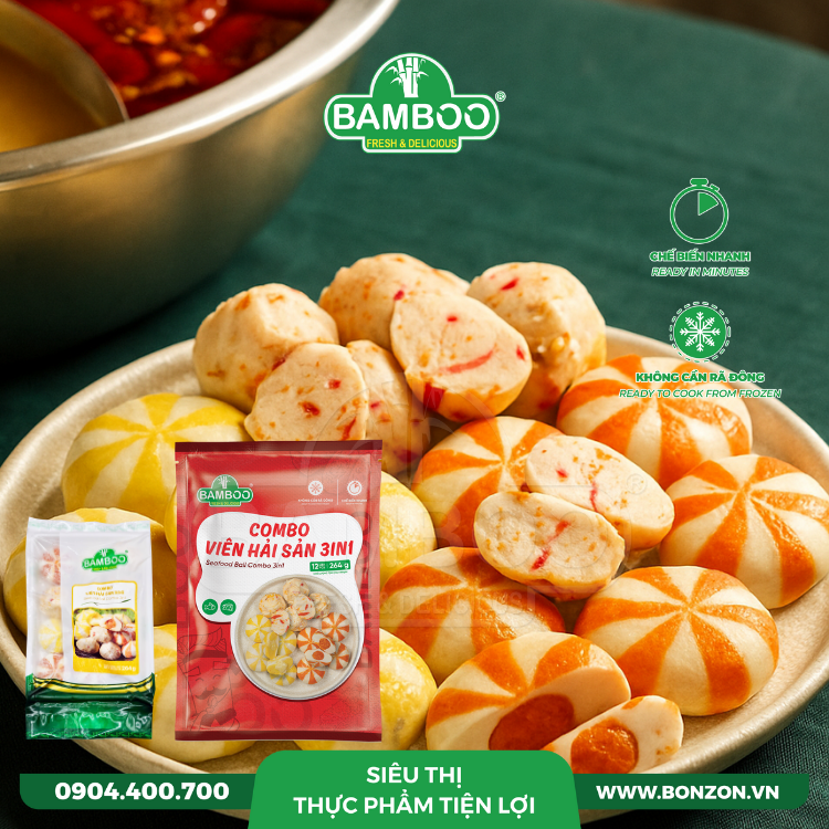 COMBO VIÊN HẢI SẢN BAMBOO 3IN1 (264G)