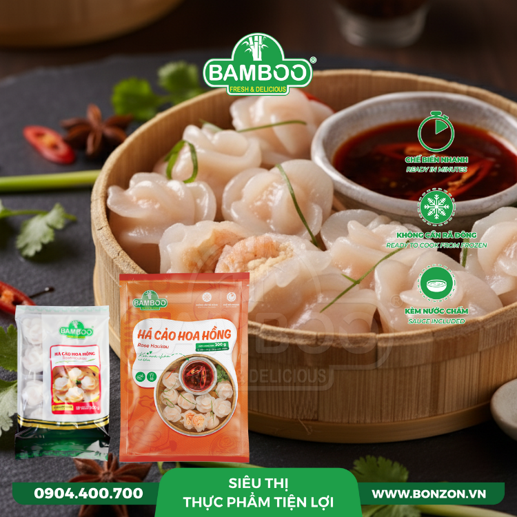 HÁ CẢO HOA HỒNG BAMBOO 23G (300G)