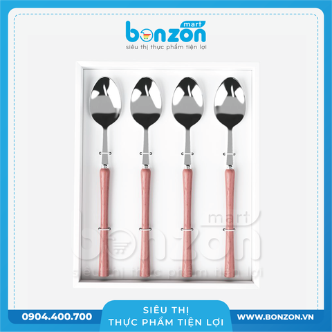 Quà Tặng_BỘ 4 MUỖNG CHUÔI GỖ CALABRIA ROSE-16.4X26.5X2.5CM