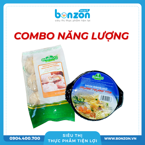 [COMBO NĂNG LƯỢNG] BÁNH BAO GẠO LỨT BÒ PHÔ MAI & HOÀNH THÁNH TÔM SOUP