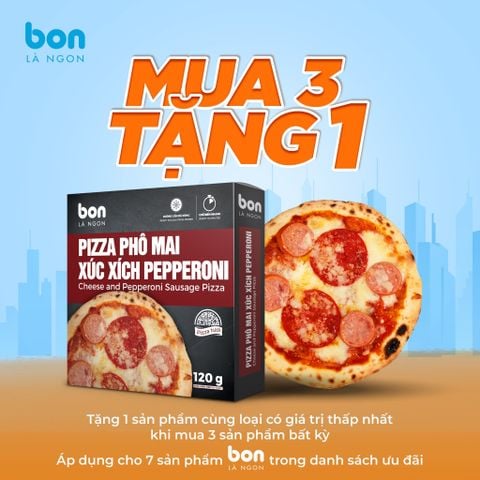 PIZZA PHÔ MAI XÚC XÍCH PEPPERONI (120G)