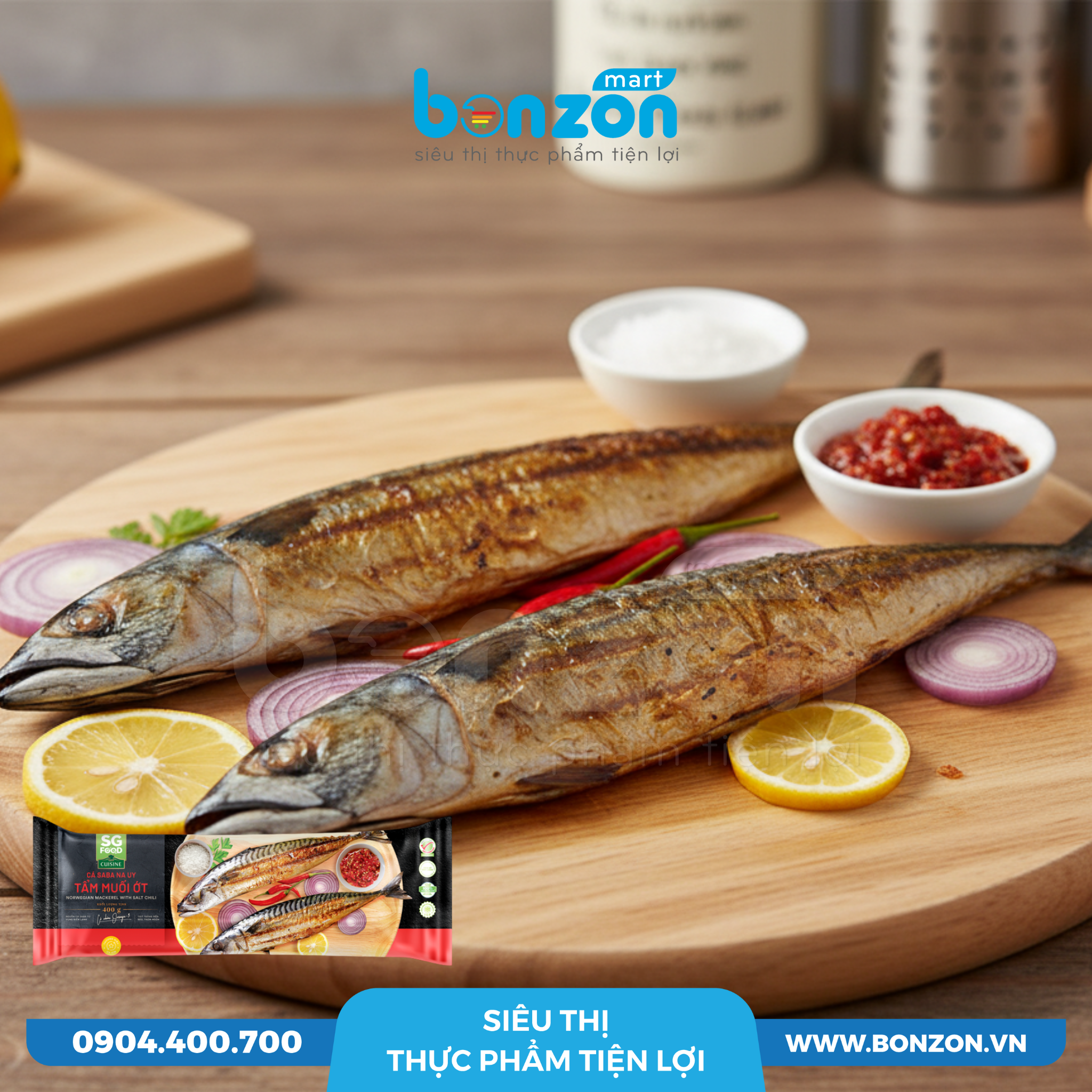 CÁ SABA TẨM MUỐI ỚT SG FOOD (400G)