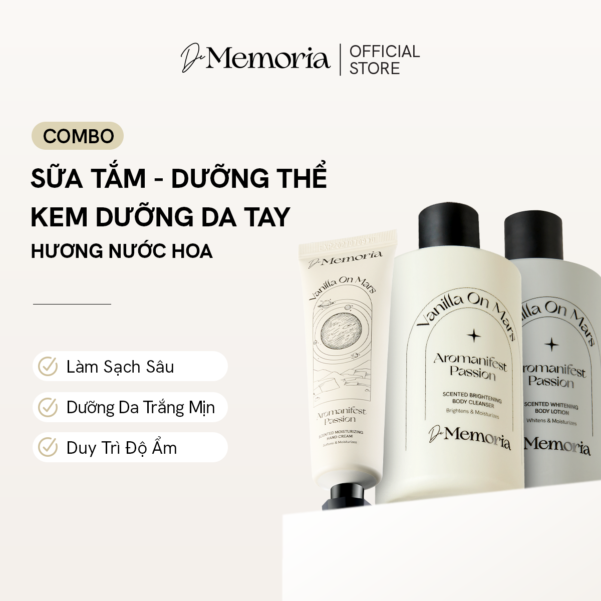  Bộ Đôi Sữa Tắm Và Dưỡng Thể Trắng Da Hương Nước Hoa Thư Giãn (2x300ml) 