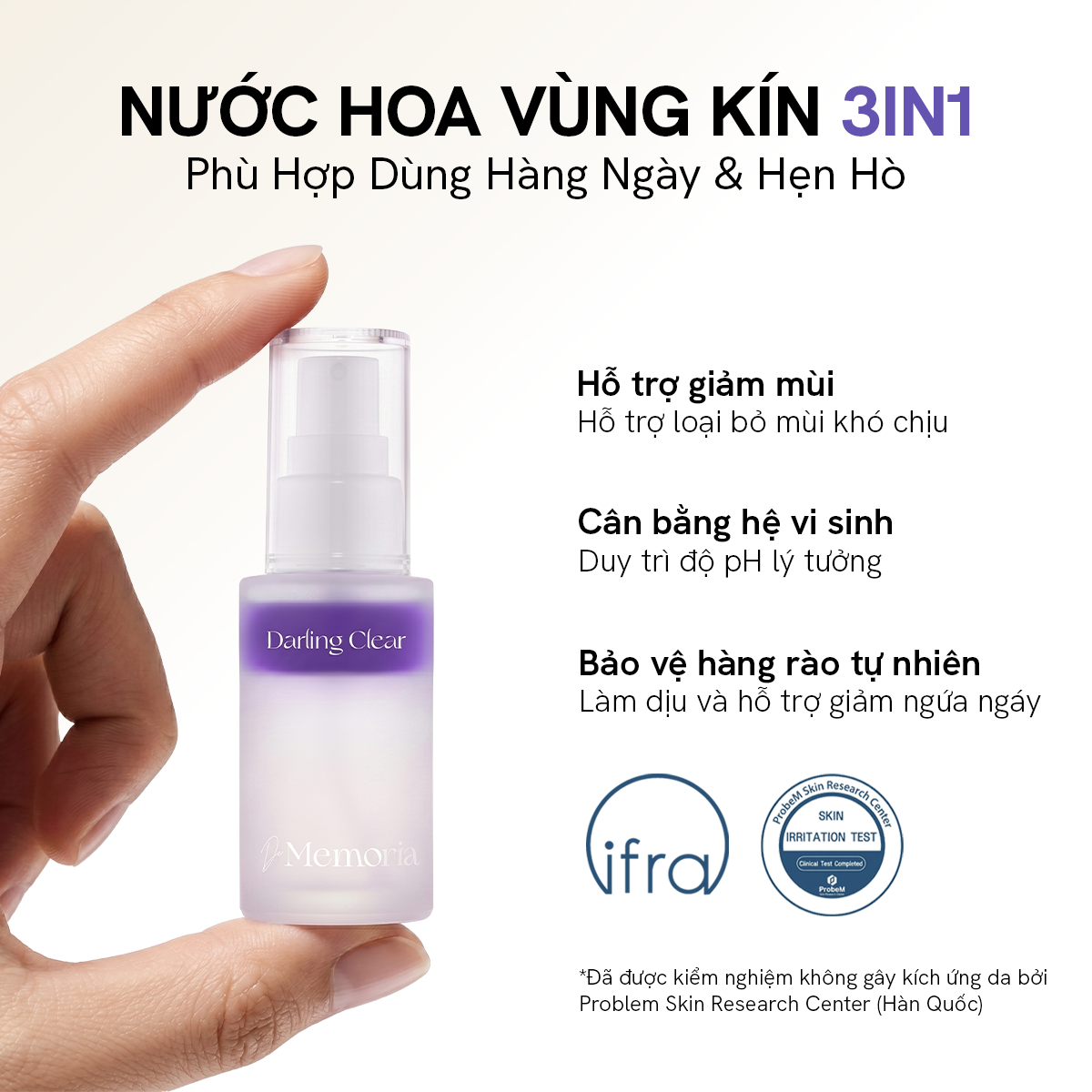  [MỚI] Nước Hoa Vùng Kín De Memoria - Xạ Hương Tinh Tế, Tươi Mới (30ml) 