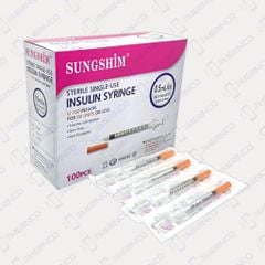 Bơm tiêm insulin Sungshim Hàn Quốc 0.5ml kim ngắn