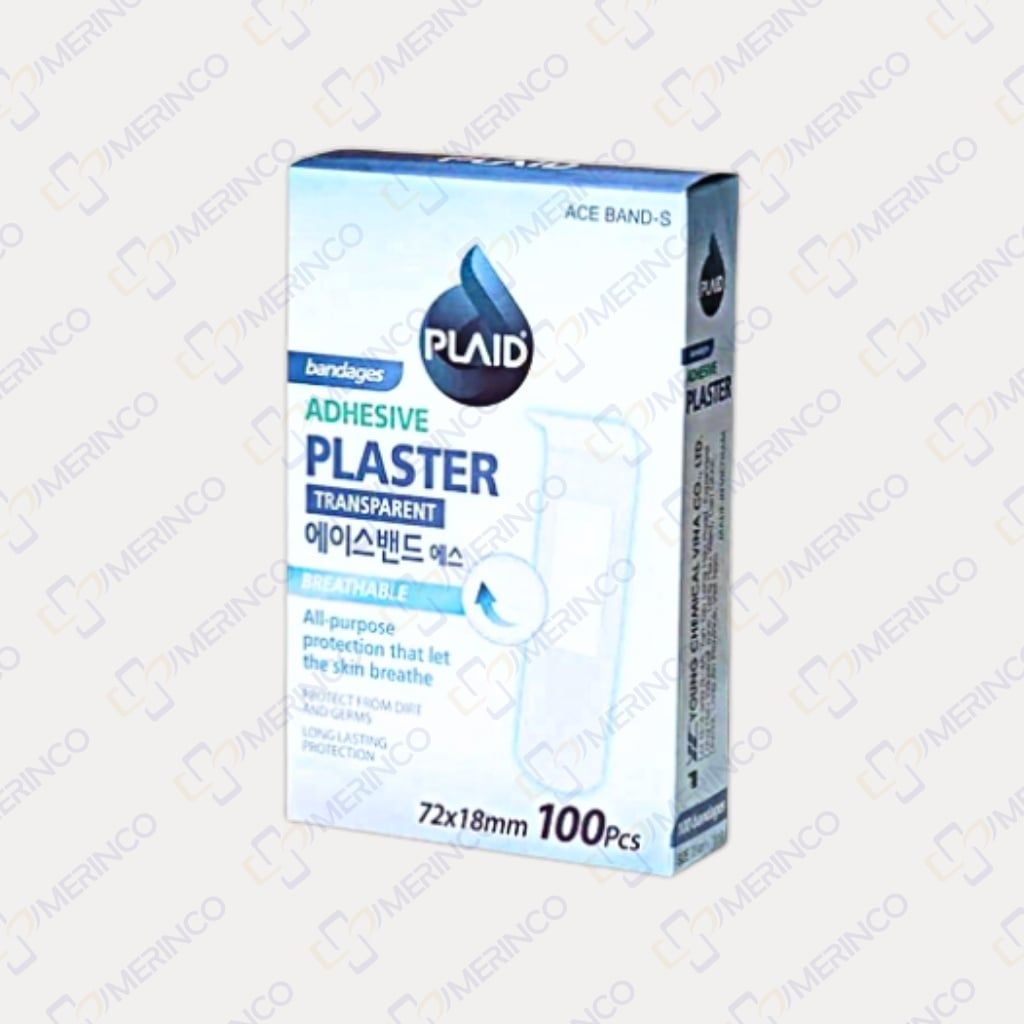 Băng keo cá nhân trong suốt Ace-band Transparent 72mmx18mm (hộp 100 miếng)