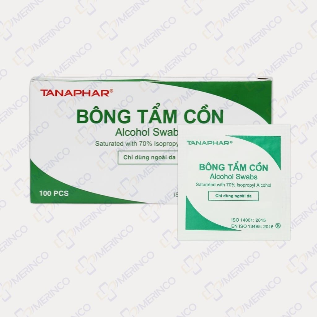 Bông tẩm cồn Tanaphar Alcohol Swab tiệt trùng giảm nhiễm khuẩn huyết